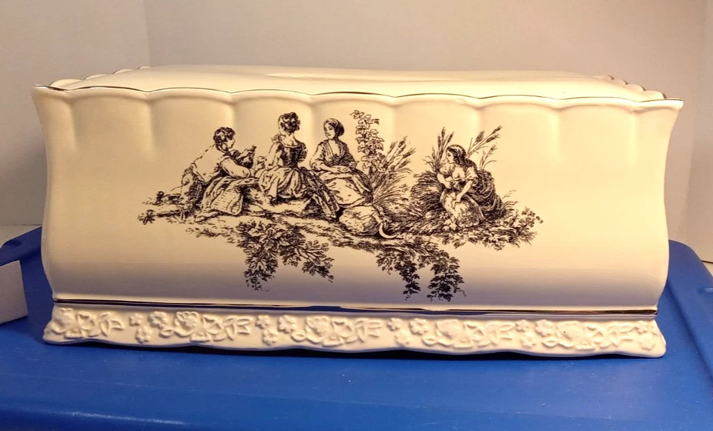 Vtg Antionette Ceramic Tissue Box Cover 10 1/2 X 4 1/2 X 5 1/2 | eBay