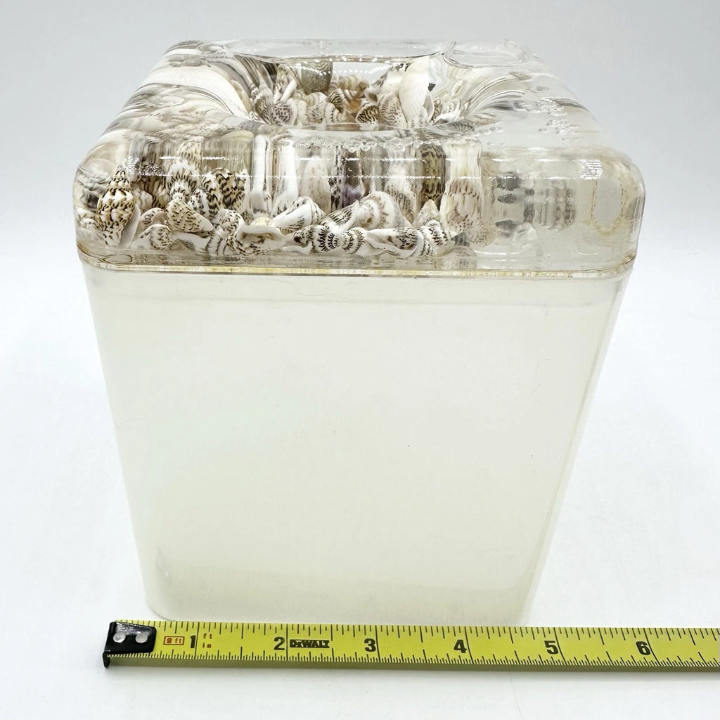 Acrylic Lucite Square Tissue Holder Floating Seashells Shells Vintage Box Cover | eBay