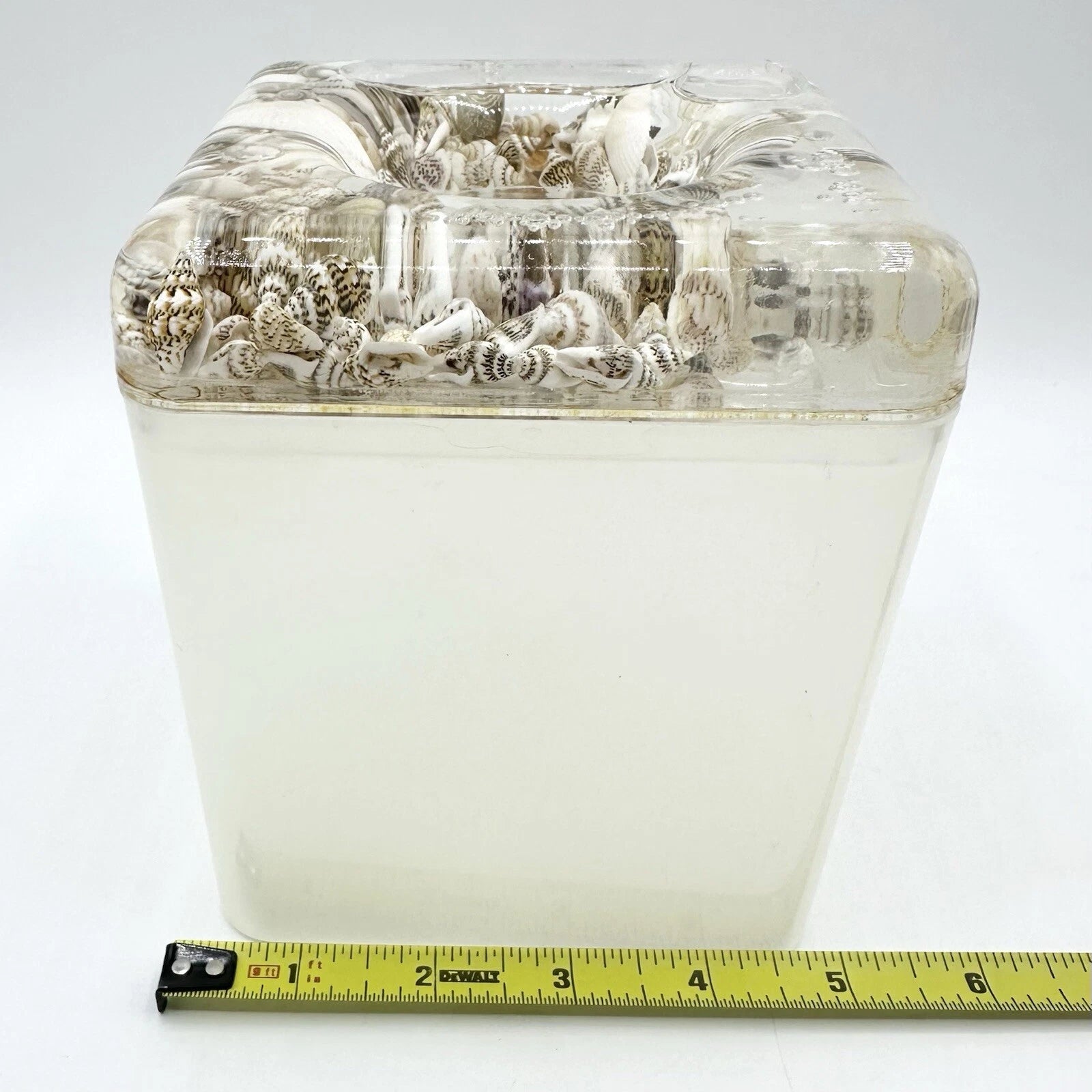 Acrylic Lucite Square Tissue Holder Floating Seashells Shells Vintage Box Cover | eBay