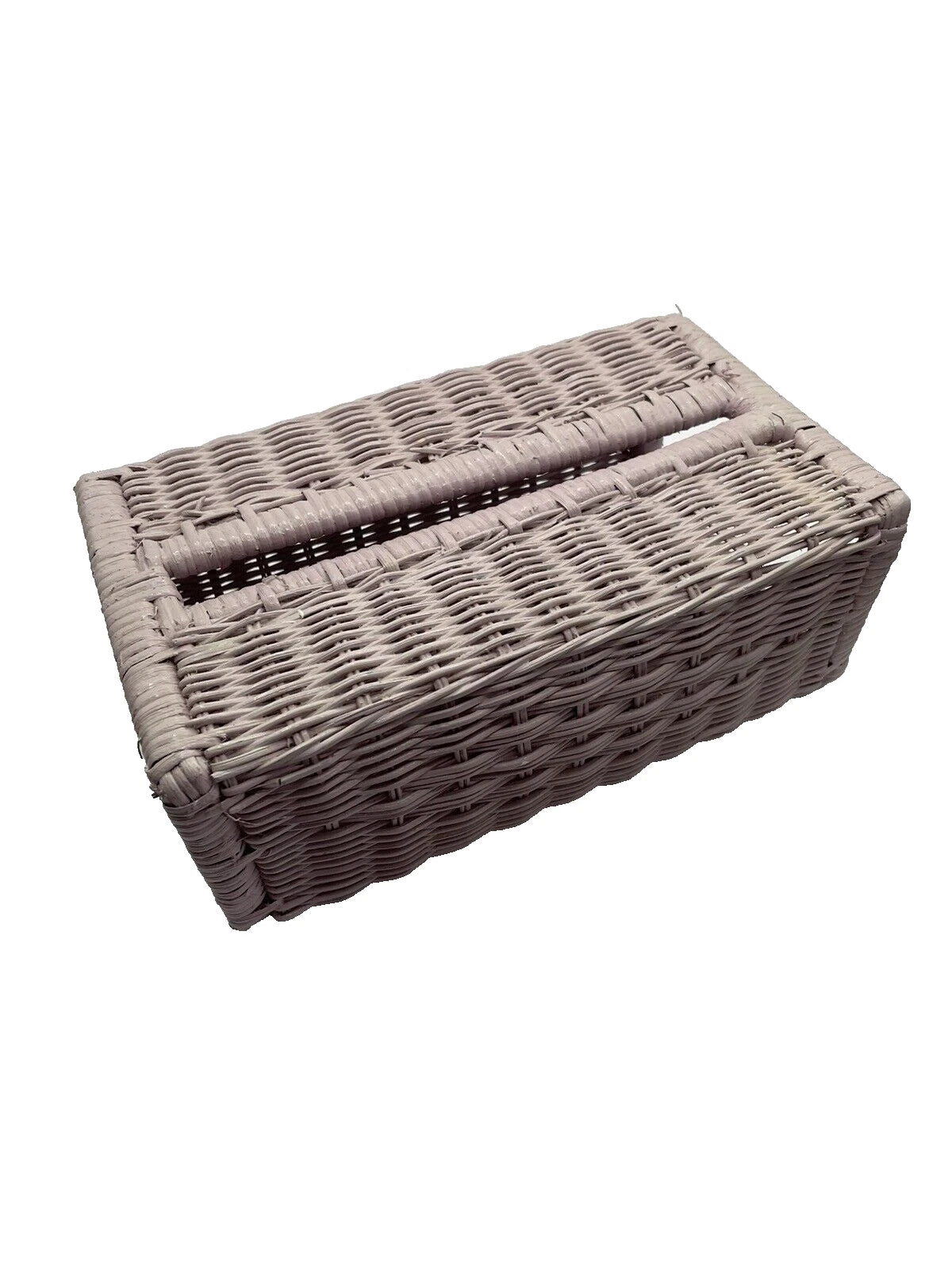 Vintage Woven Wicker Tissue Box Cover Holder Retro Pink Rectangular | eBay
