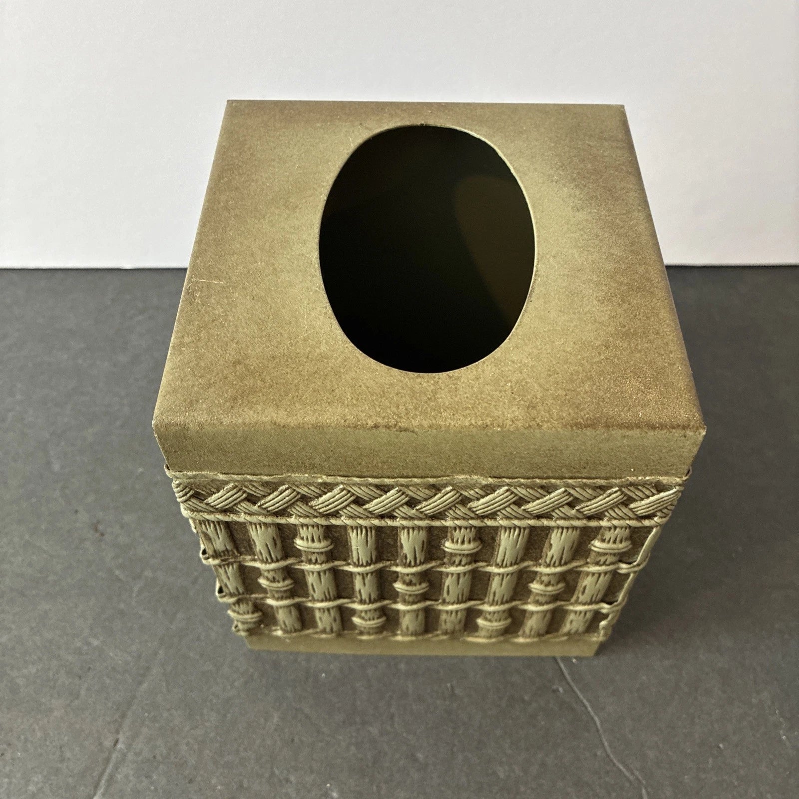 Bamboo Look Metal Tissue Cover. 4.5” Square, Approximately 5” Tall. | eBay
