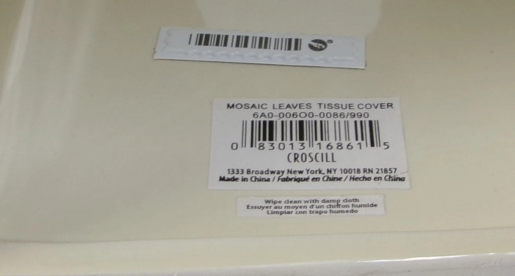 Croscill Mosaic Leaves Porcelain Square Tissue Box Cover Bathroom Decoration NWT | eBay