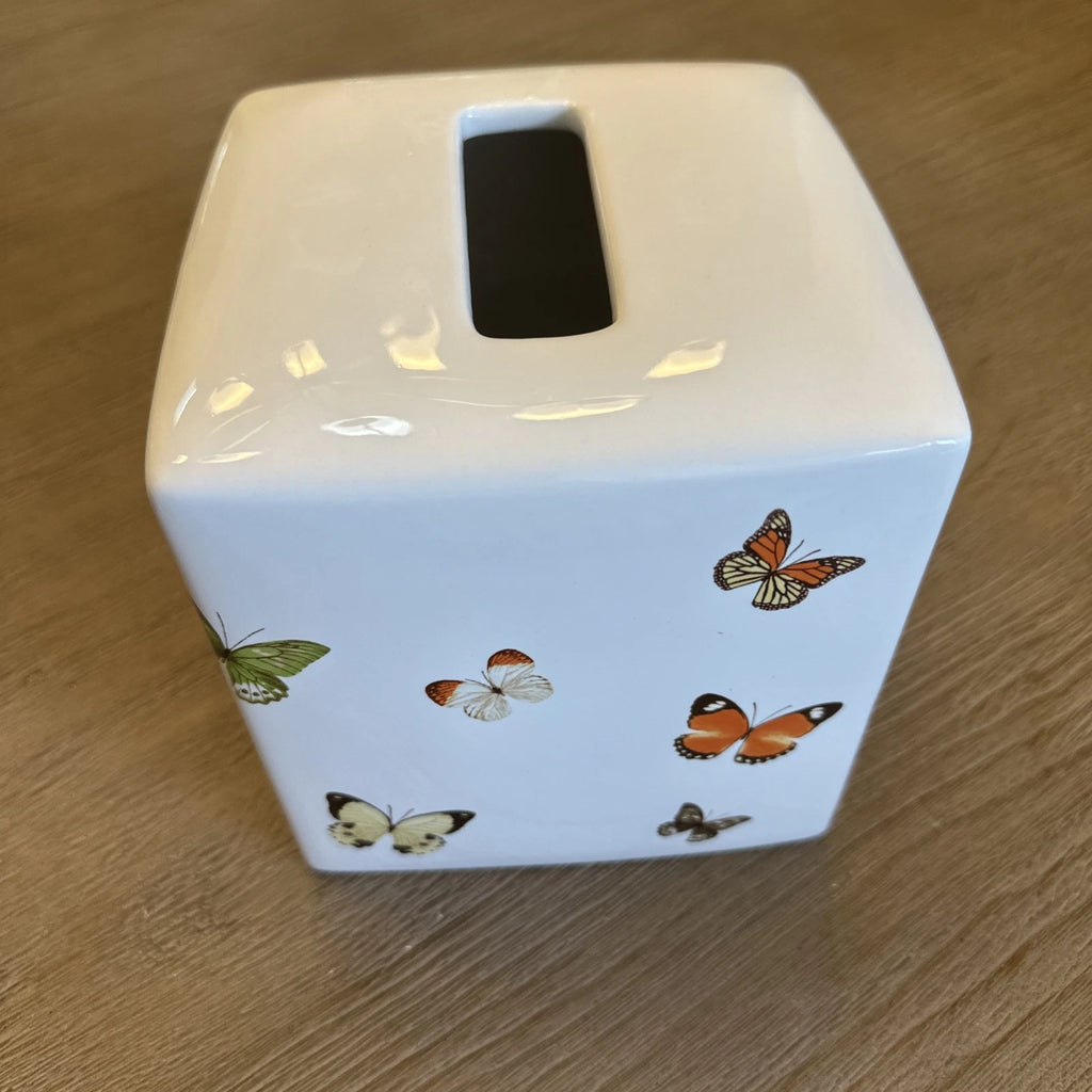 Ceramic Butterfly Tissue Box- By Isaac Mizrahi- Great Condition | eBay