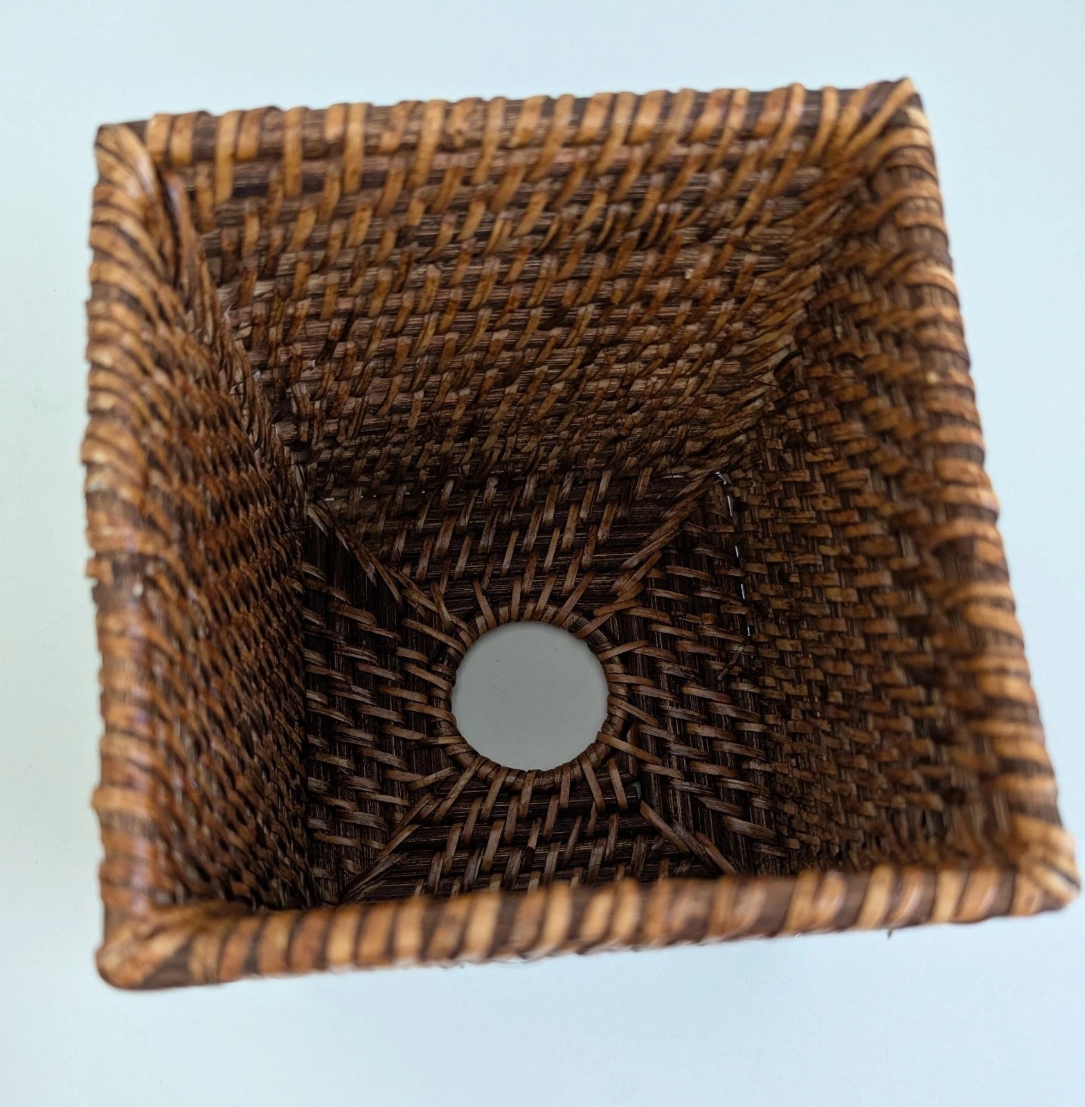 Wicker tissue box cover holder woven rattan square brown rustic boho primitive | eBay