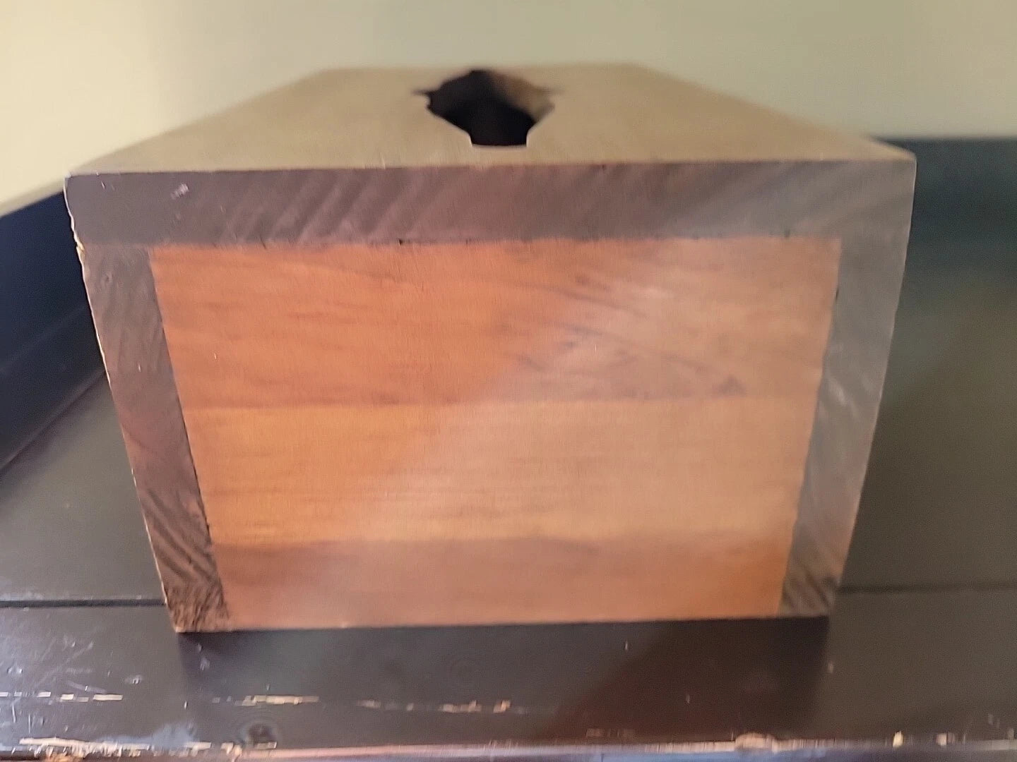 Vintage Wooden Tissue Box Cover Holder MCM Handmade Country Core READ | eBay