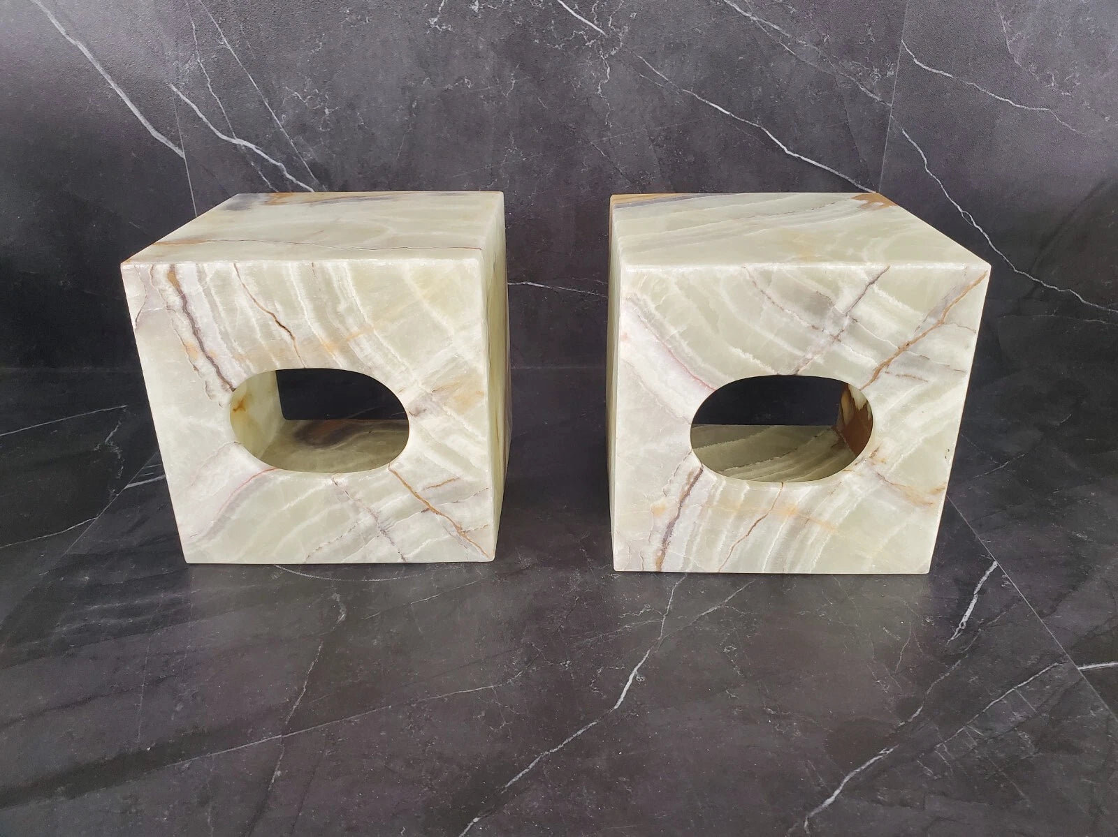 Onyx Stone Tissue Box Cover, Green Gray, Facial Tissue Bathroom Accessory, Cube | eBay