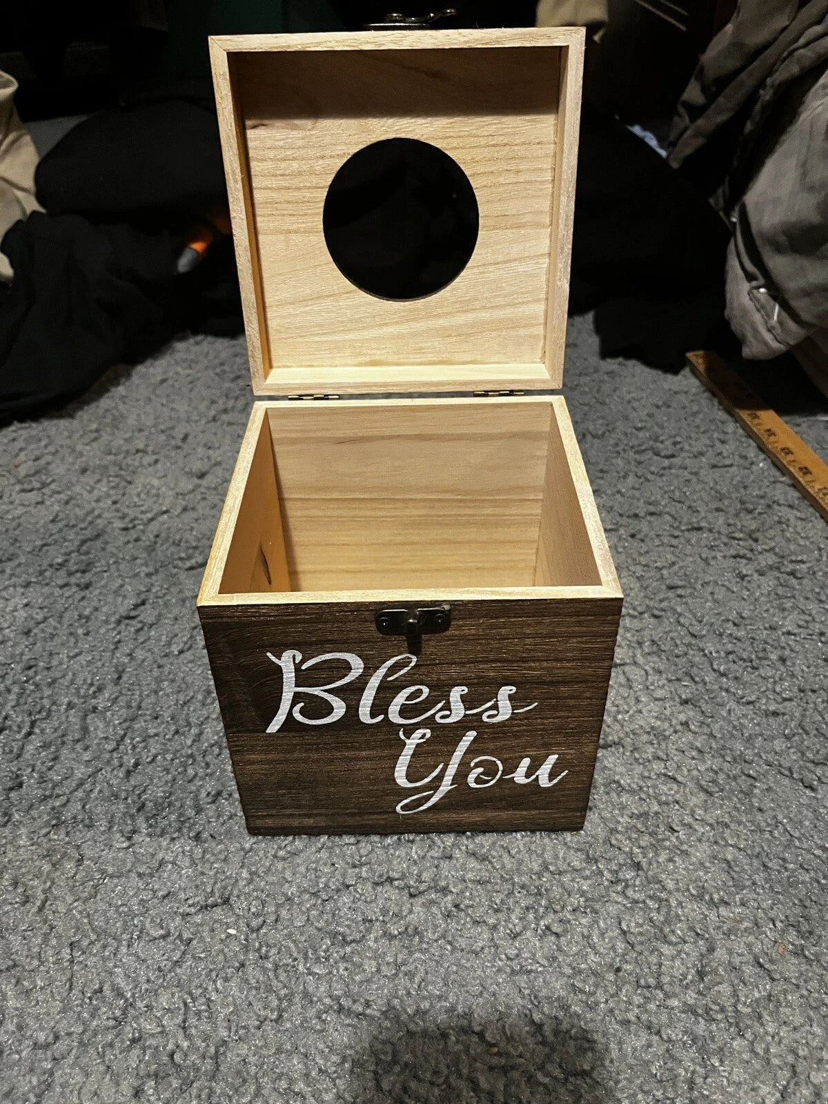 "Bless You" Wood Tissue Box Holder Cover, Tissue Holder Religious Christian | eBay