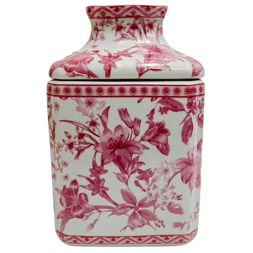 Pink Chinoiserie Ceramic Tissue Box Cover Chinoiserie Decor 8" | eBay