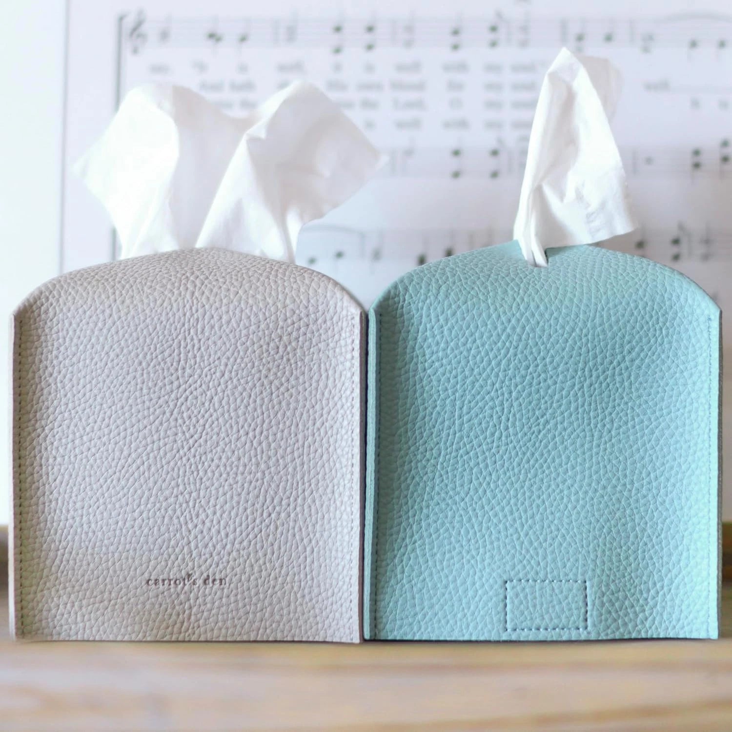 Tissue Box Cover Holder, Square with Bottom Belt by Carrot'S Den - PU Leather | eBay
