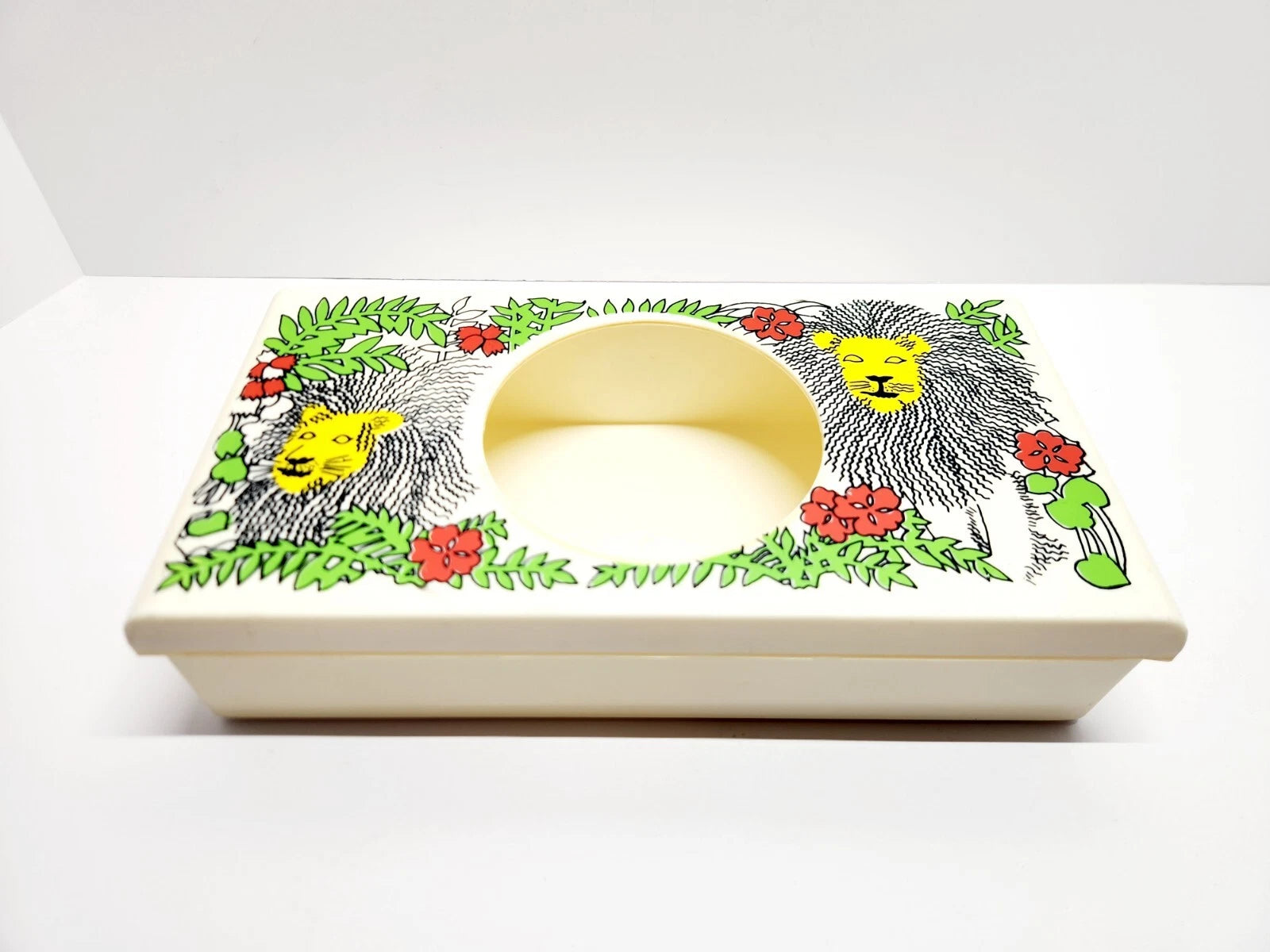 Vintage Lion Jungle Tissue Box Plastic By Aquetta Ware Made USA Marked | eBay
