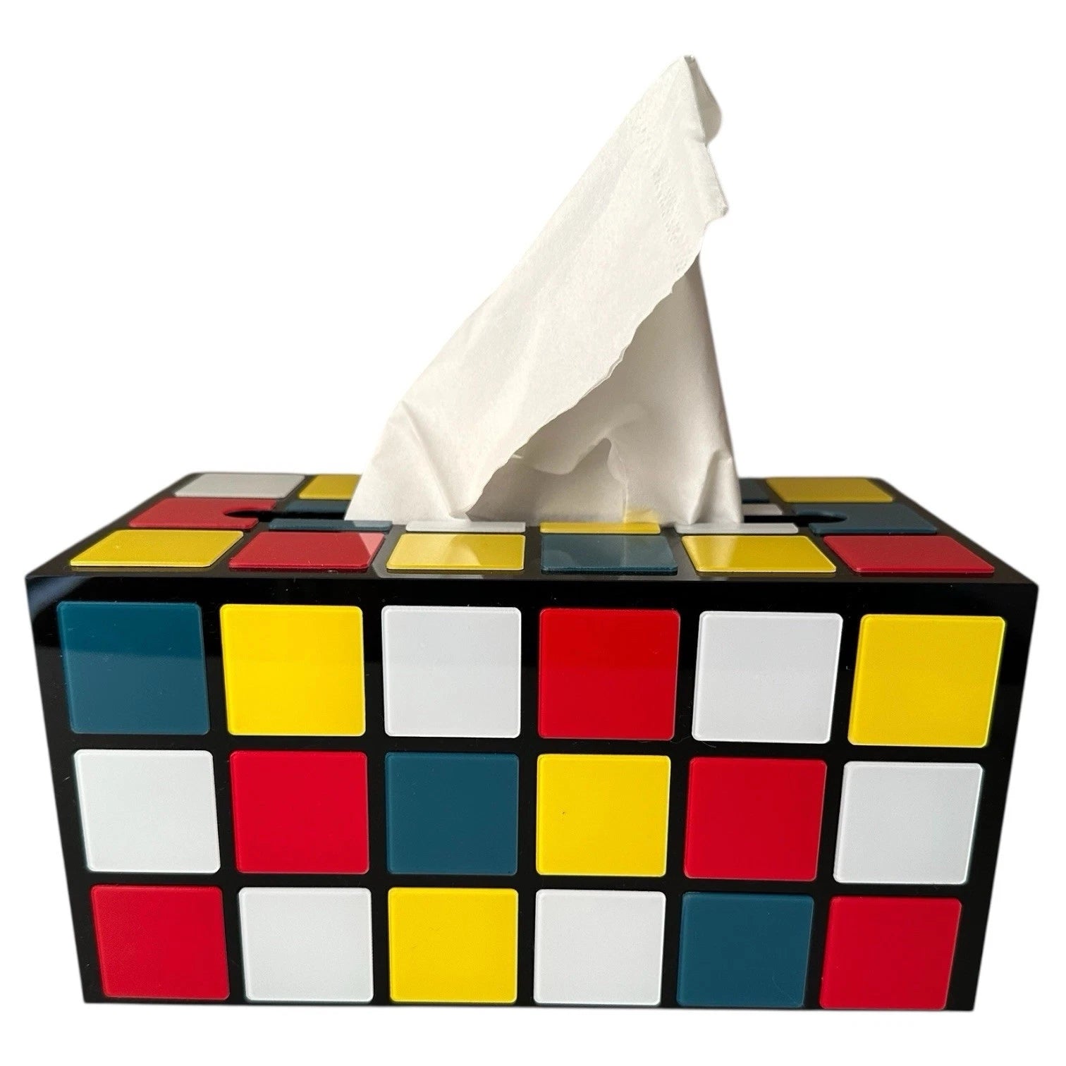 Rubix Cube Tissue Box Cover Standard 5-1/4 x 9-7/8 x 4-7/8" Magnetic Closure NEW | eBay