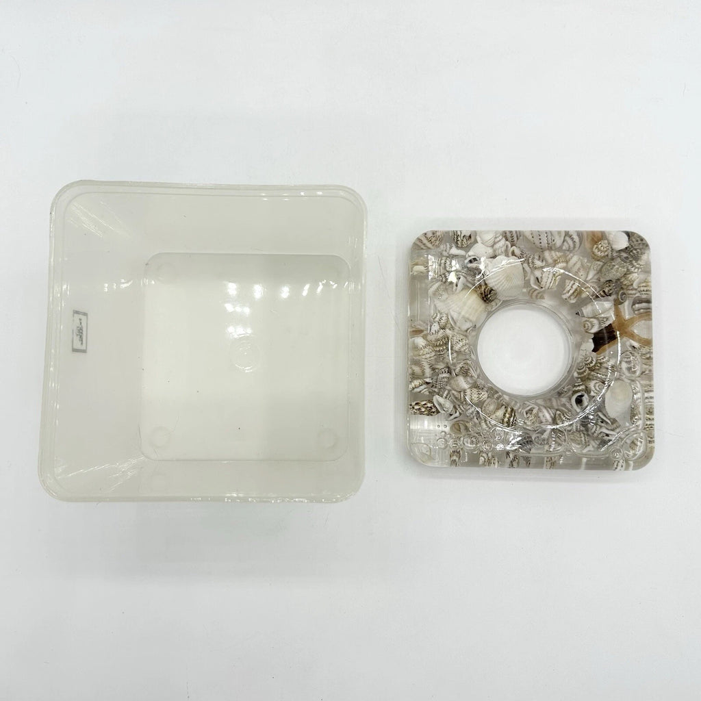 Acrylic Lucite Square Tissue Holder Floating Seashells Shells Vintage Box Cover | eBay