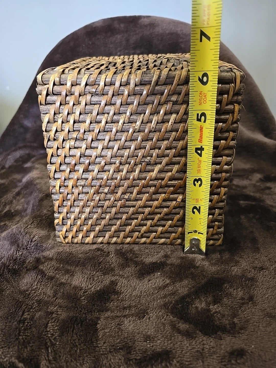 Woven Rattan Wicker Square Tissue Box Holder - Dark Brown Rattan | eBay