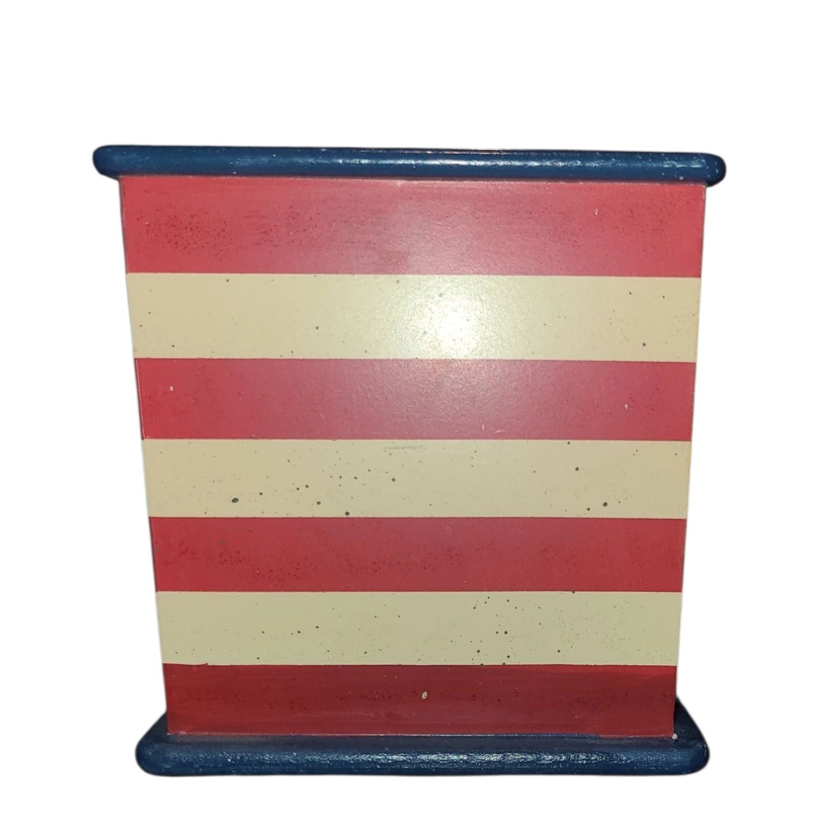 Patriotic Wood Tissue Box Cover American Flag Red White Blue Art Beth Yarbrough | eBay