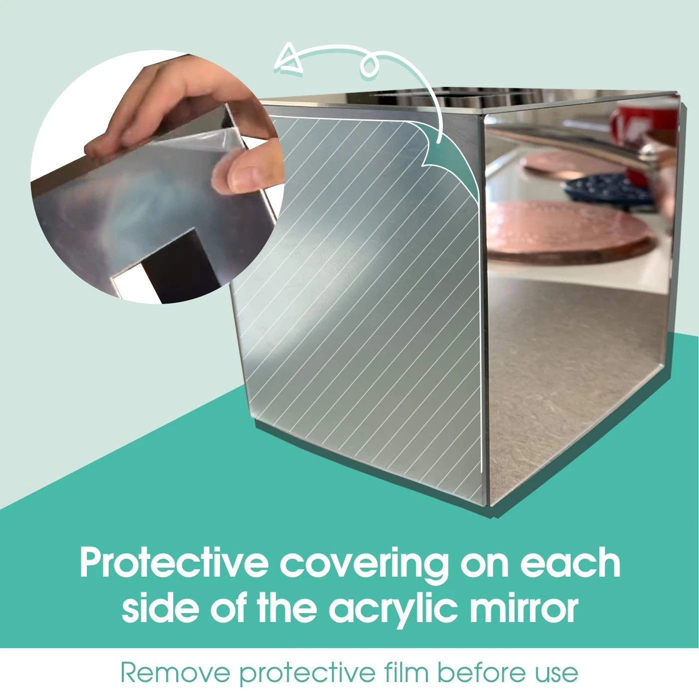 JackCubeDesign Overall Acrylic Mirror Square Tissue Box Cover Holder Napkin | eBay