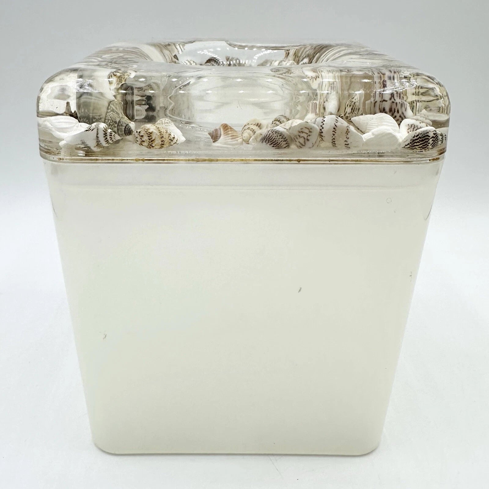 Acrylic Lucite Square Tissue Holder Floating Seashells Shells Vintage Box Cover | eBay