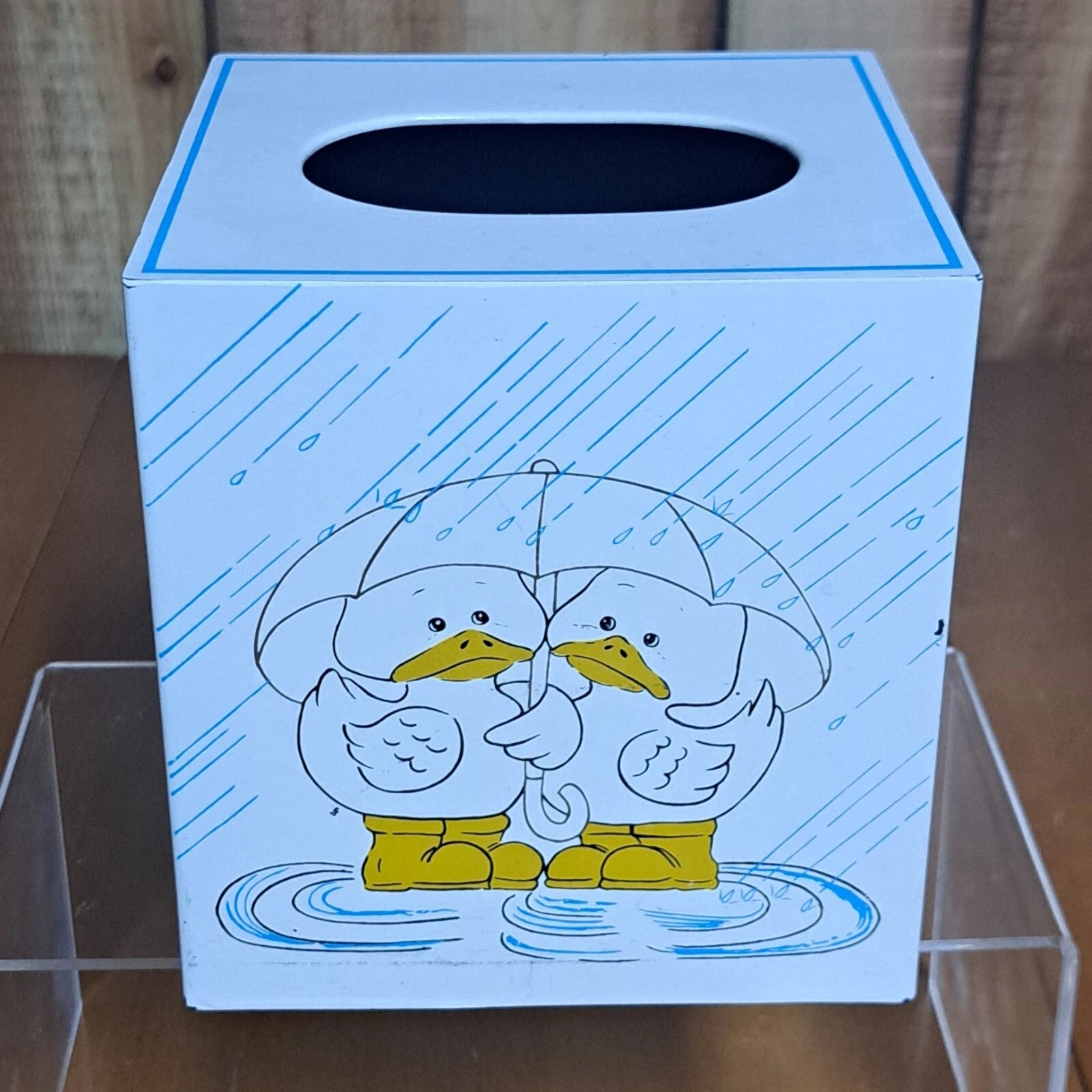 Vintage Andre Richard Ducks Under Umbrella Square Tissue Box, Japan | eBay