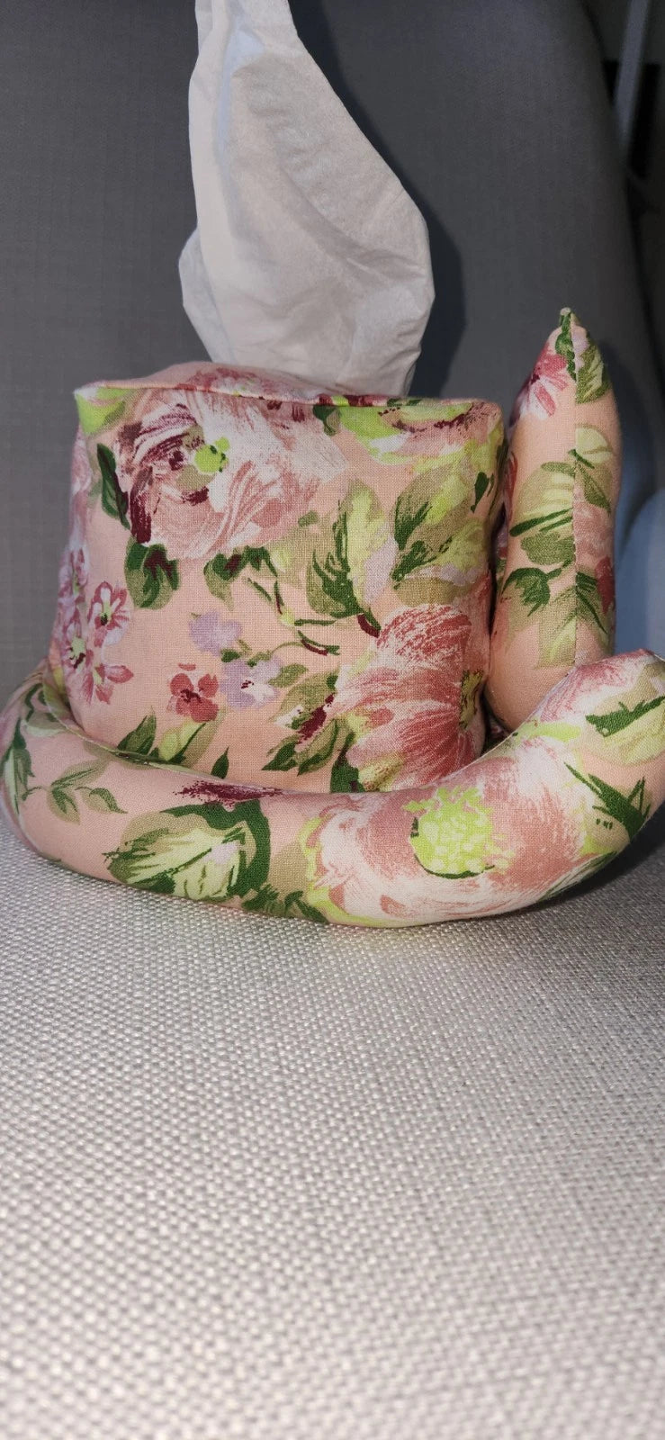 Vintage Cat Square Tissue Box Cover Handmade. Pink, Green Floral Rose | eBay