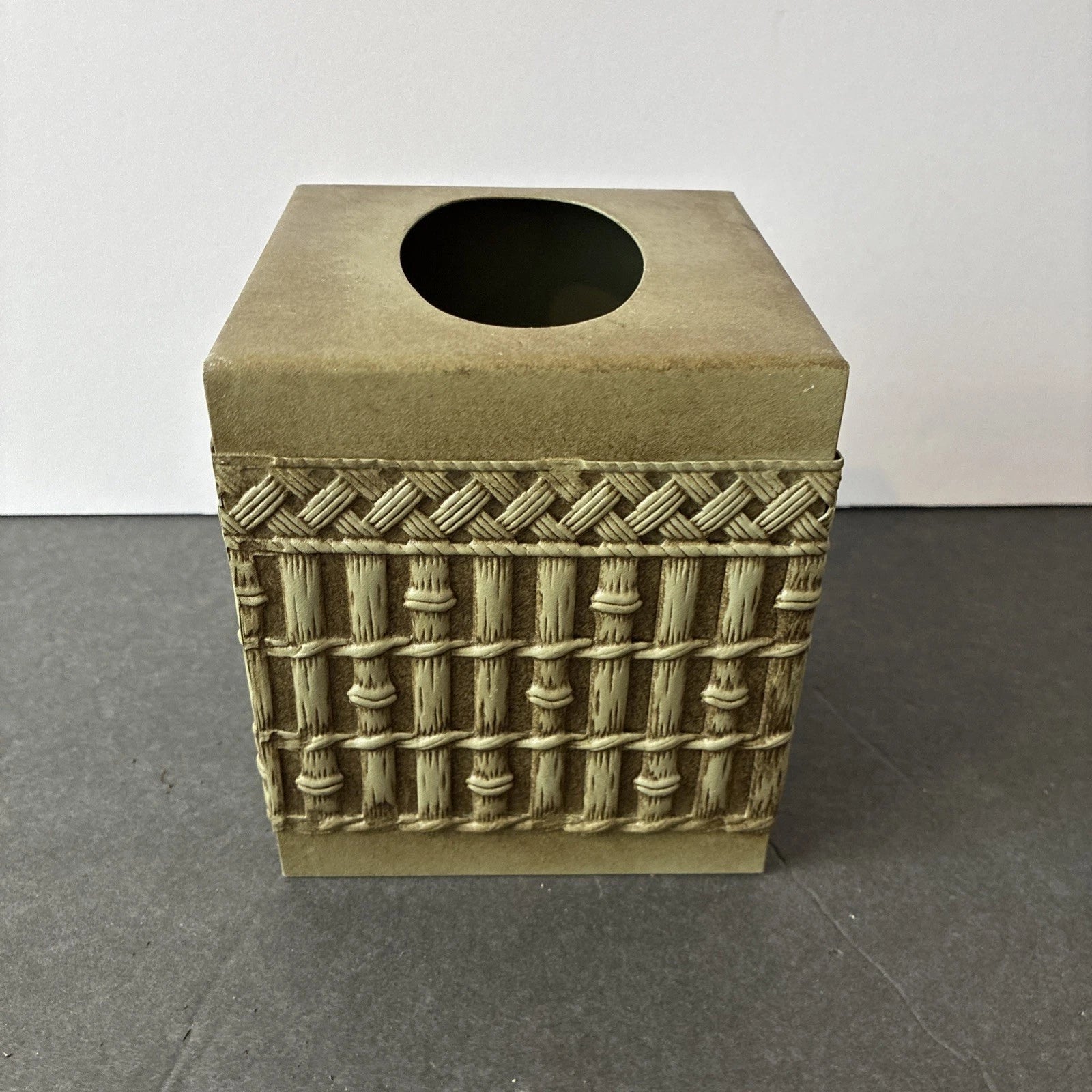 Bamboo Look Metal Tissue Cover. 4.5” Square, Approximately 5” Tall. | eBay