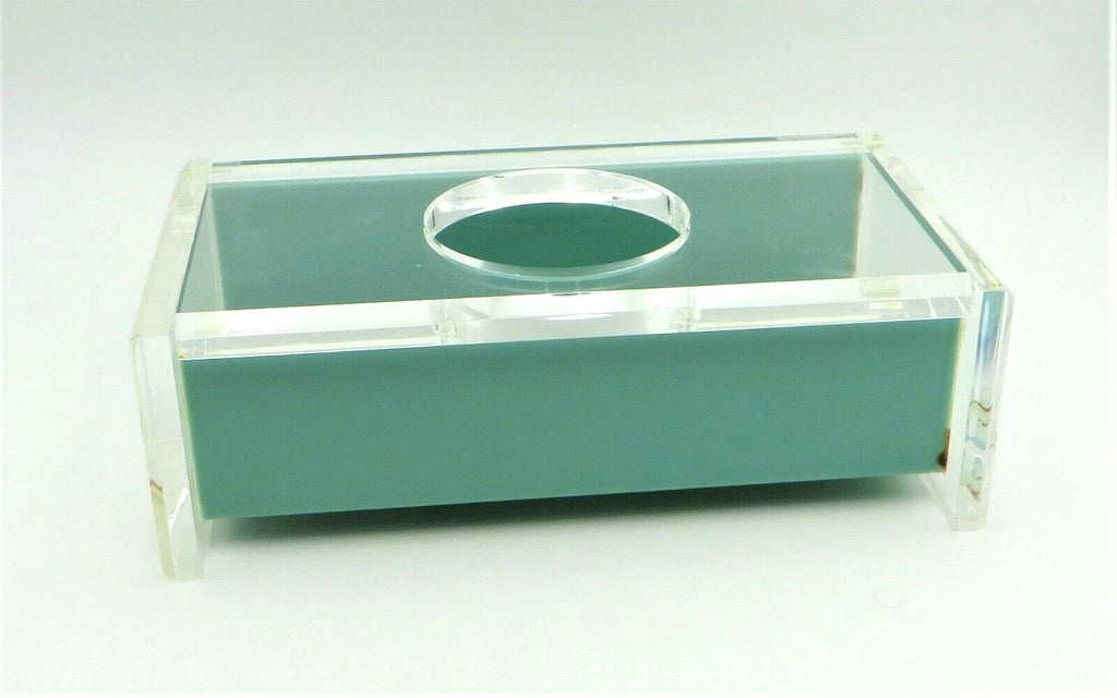 Vintage Mid Century Thick Lucite Acrylic Tissue Box Holder Cover Mint Green | eBay
