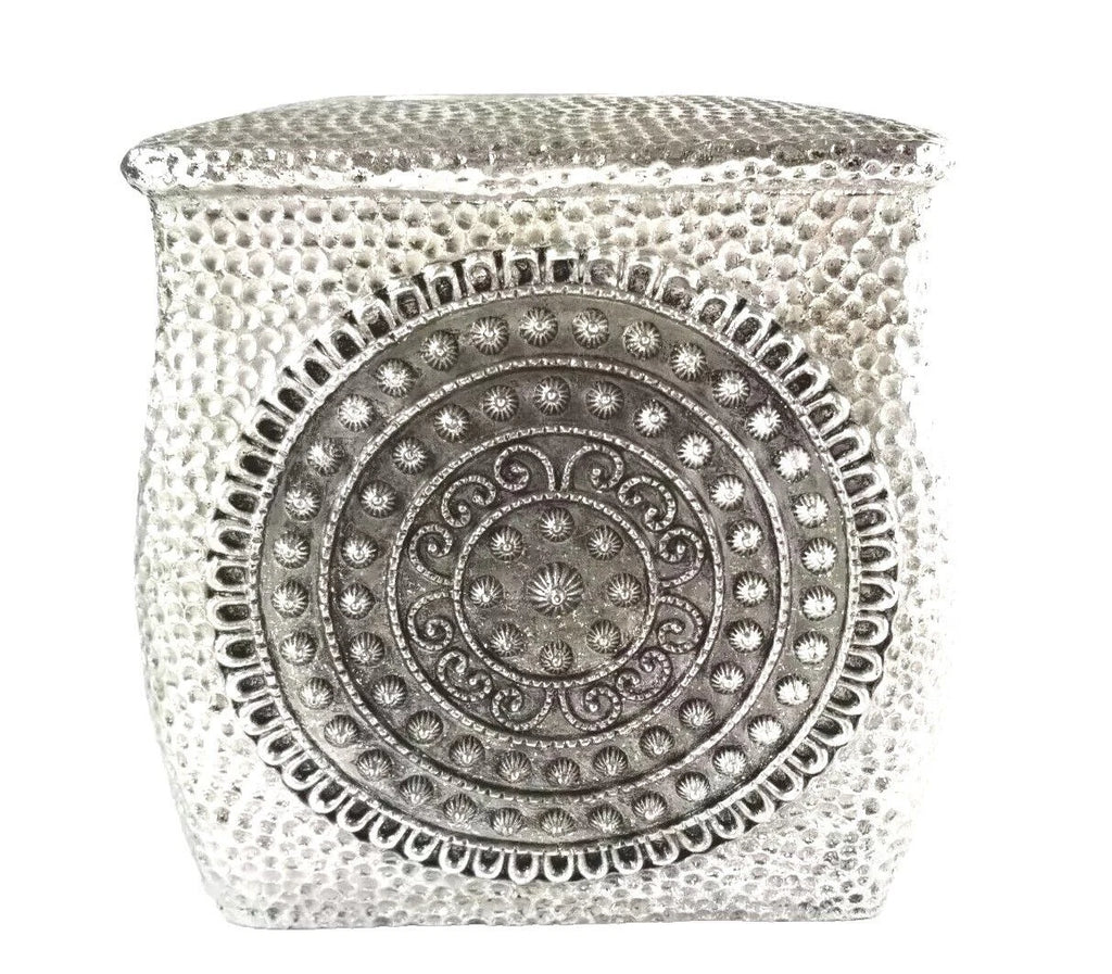 Home Tissue Box Cover Silver Design Mondala 5.5" Nicole Miller | eBay