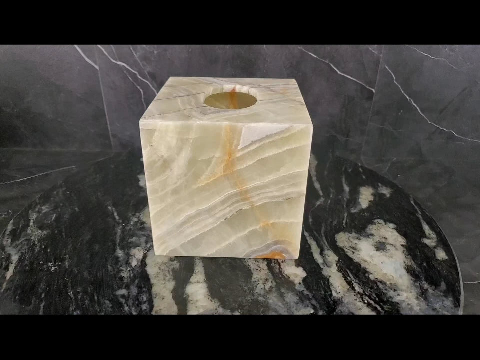 Onyx Stone Tissue Box Cover, Green Gray, Facial Tissue Bathroom Accessory, Cube | eBay
