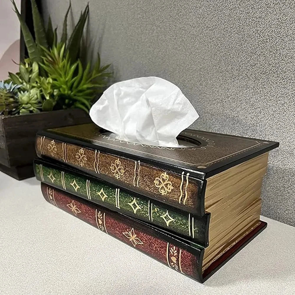 Classical Wooden Antique Book Tissue Box Cover Rectangular Tissue box (Gold-top) | eBay
