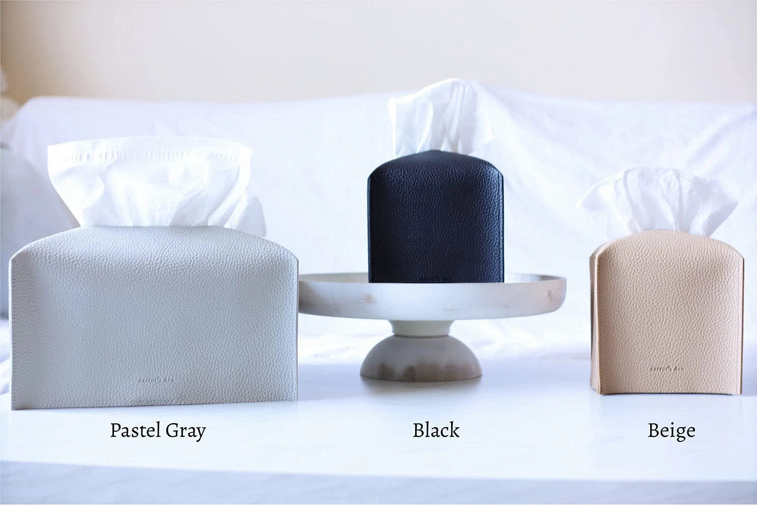 Tissue Box Cover Holder, Square with Bottom Belt by Carrot'S Den - PU Leather | eBay