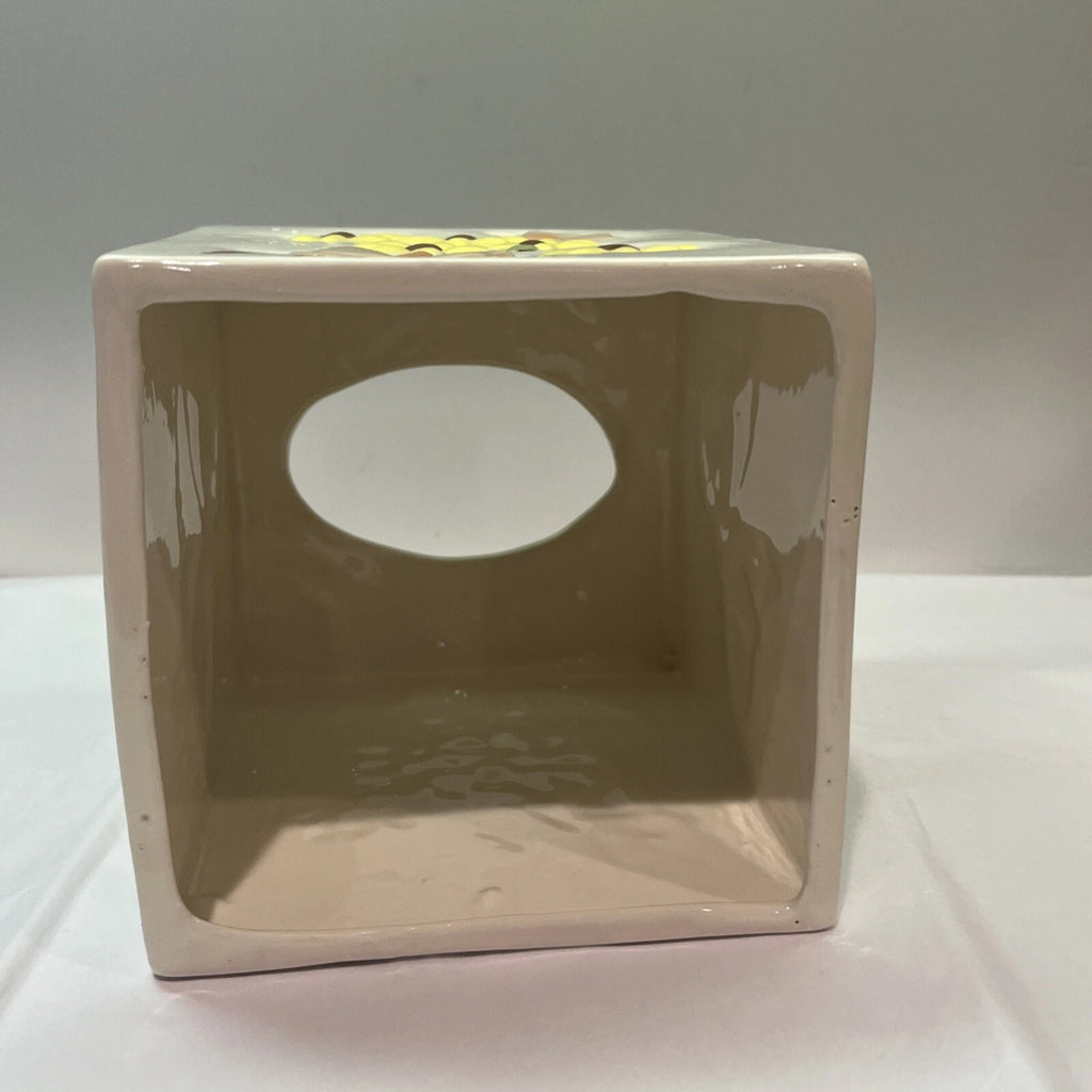 Vintage Ceramic Tissue Box Holder Butterfly Sunflower Brown Yellow Retro | eBay