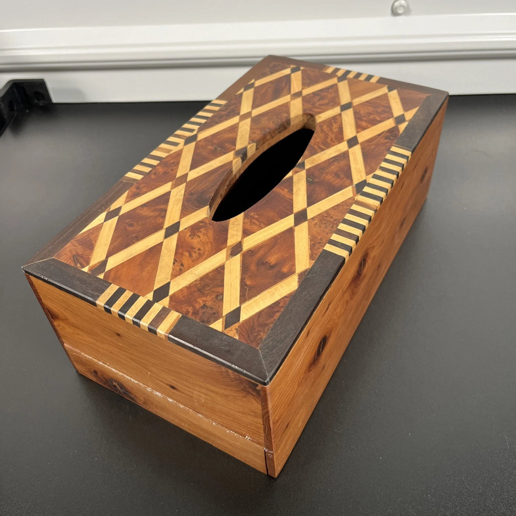 EBONY AND LEMON WOOD LATTICE TISSUE BOX COVER | eBay