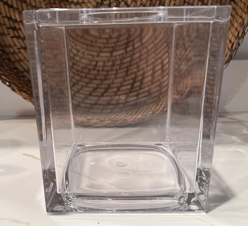 Modern LUCITE Clear Heavy Acrylic Tissue Box Holder 7x6 Inches | eBay