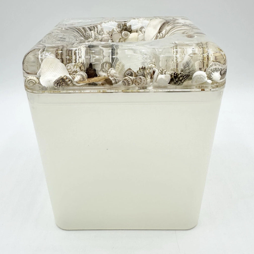 Acrylic Lucite Square Tissue Holder Floating Seashells Shells Vintage Box Cover | eBay