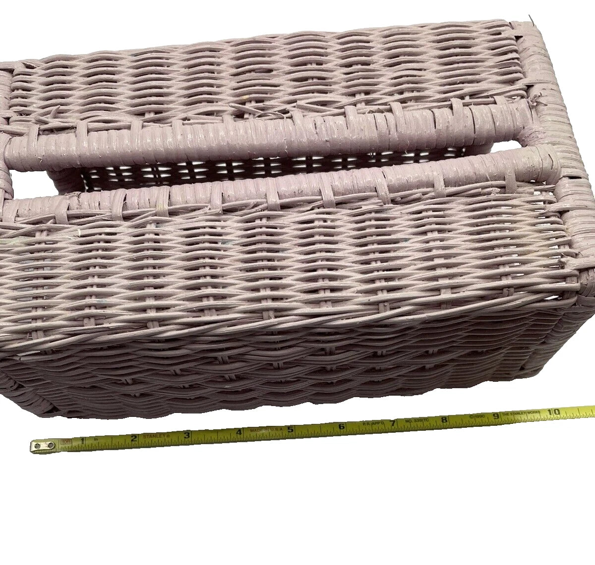Vintage Woven Wicker Tissue Box Cover Holder Retro Pink Rectangular | eBay