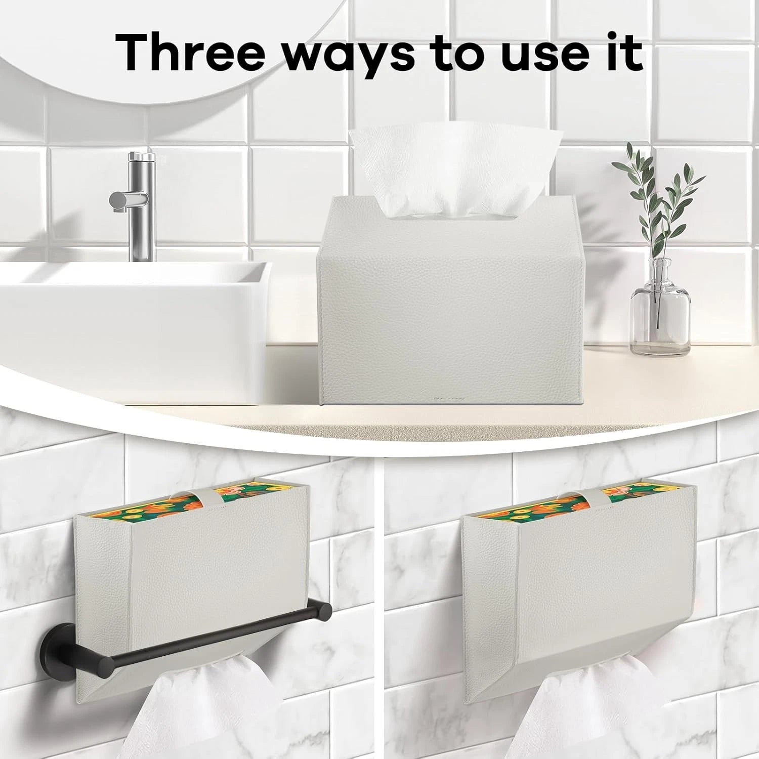 Tissue Box Cover Holder Compatible with Kleenex Disposable Paper Cream-1 Pack | eBay