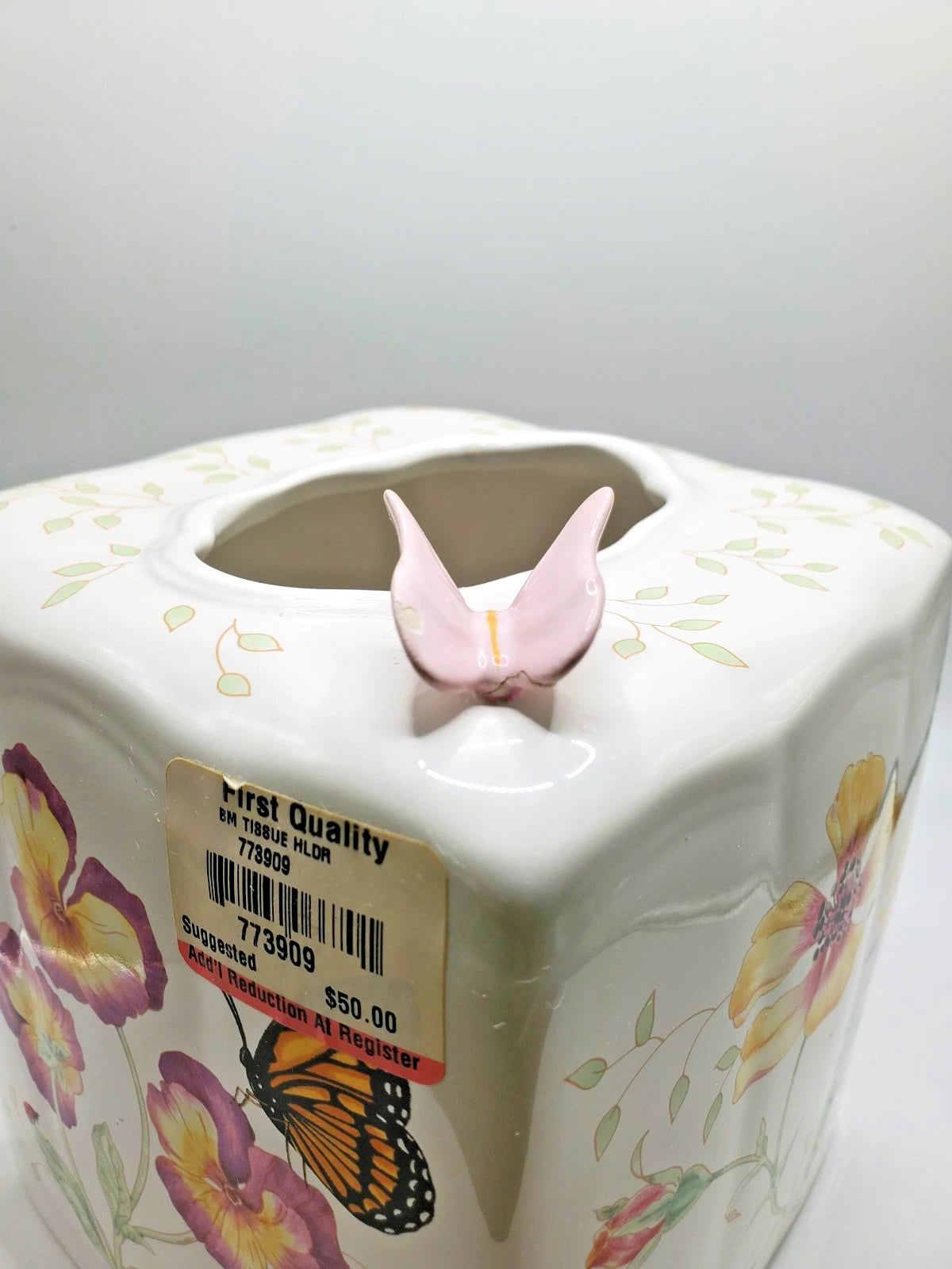 Lenox Butterfly Meadow Tissue Box Cover RETIRED - REPAIRED - SEE PICTURES | eBay