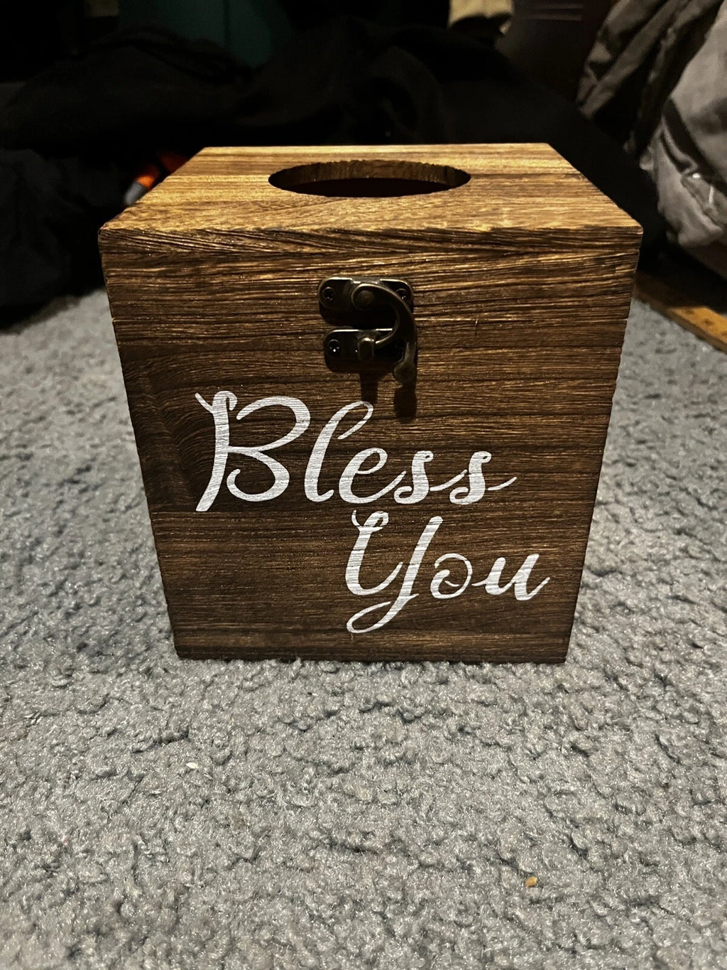 "Bless You" Wood Tissue Box Holder Cover, Tissue Holder Religious Christian | eBay