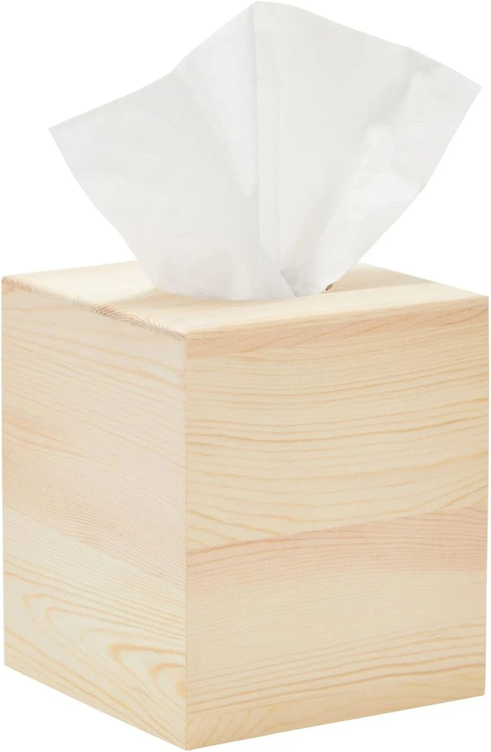 Unfinished Wood Tissue Box Cover Square Wooden Holder with Slide Out Bottom | eBay