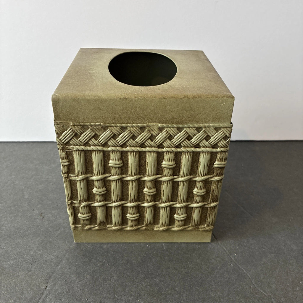 Bamboo Look Metal Tissue Cover. 4.5” Square, Approximately 5” Tall. | eBay