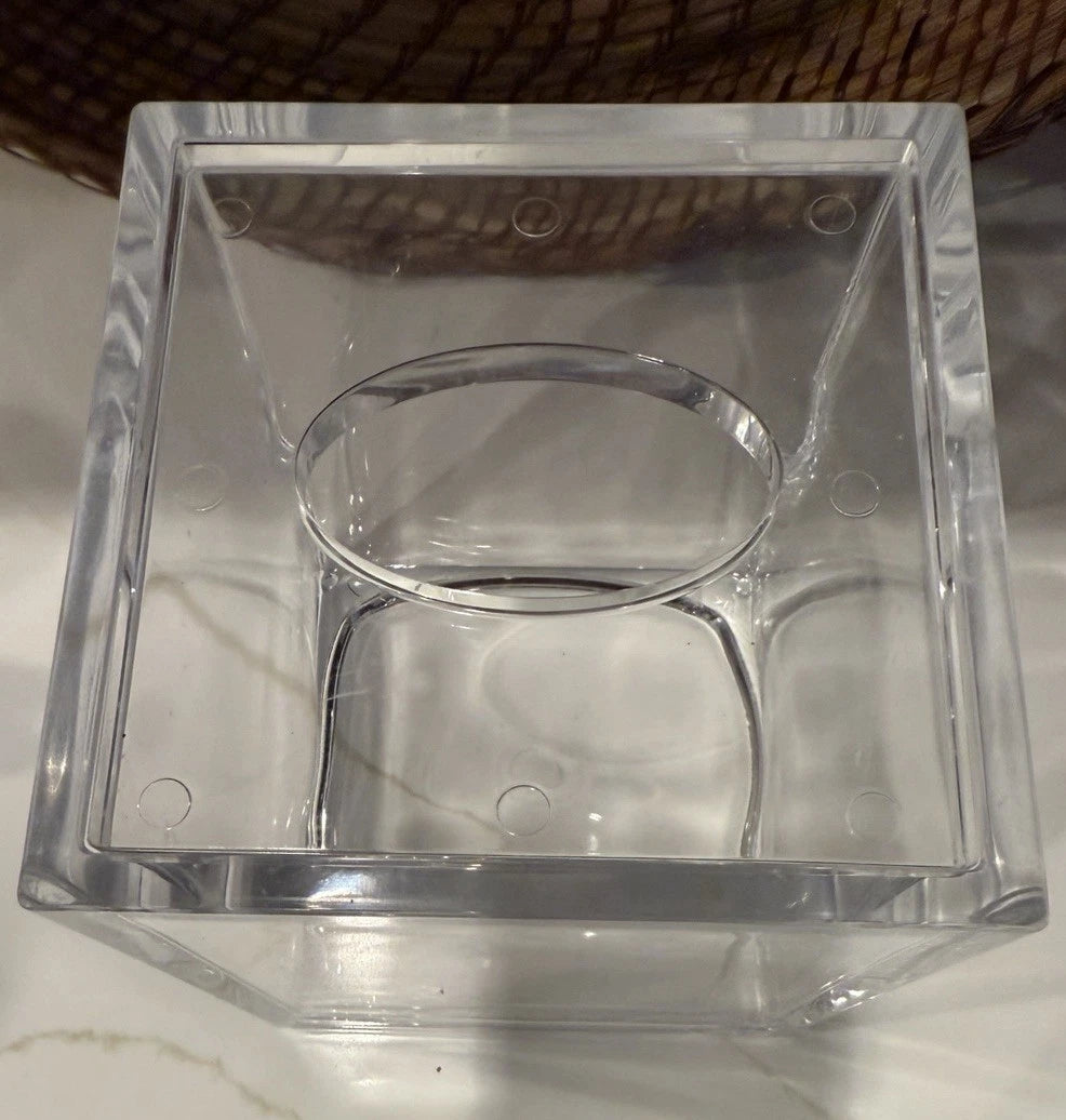 Modern LUCITE Clear Heavy Acrylic Tissue Box Holder 7x6 Inches | eBay