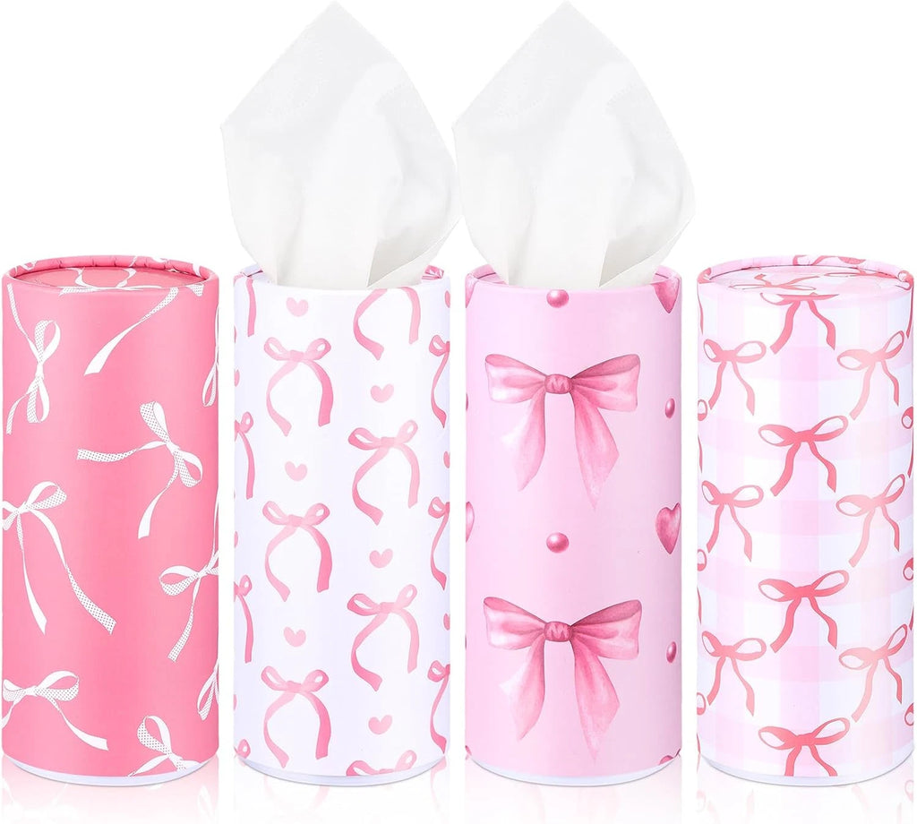 4 Pack Car Tissue Holder with Facial Tissues Travel Tissue Tubes Box round Cylin | eBay