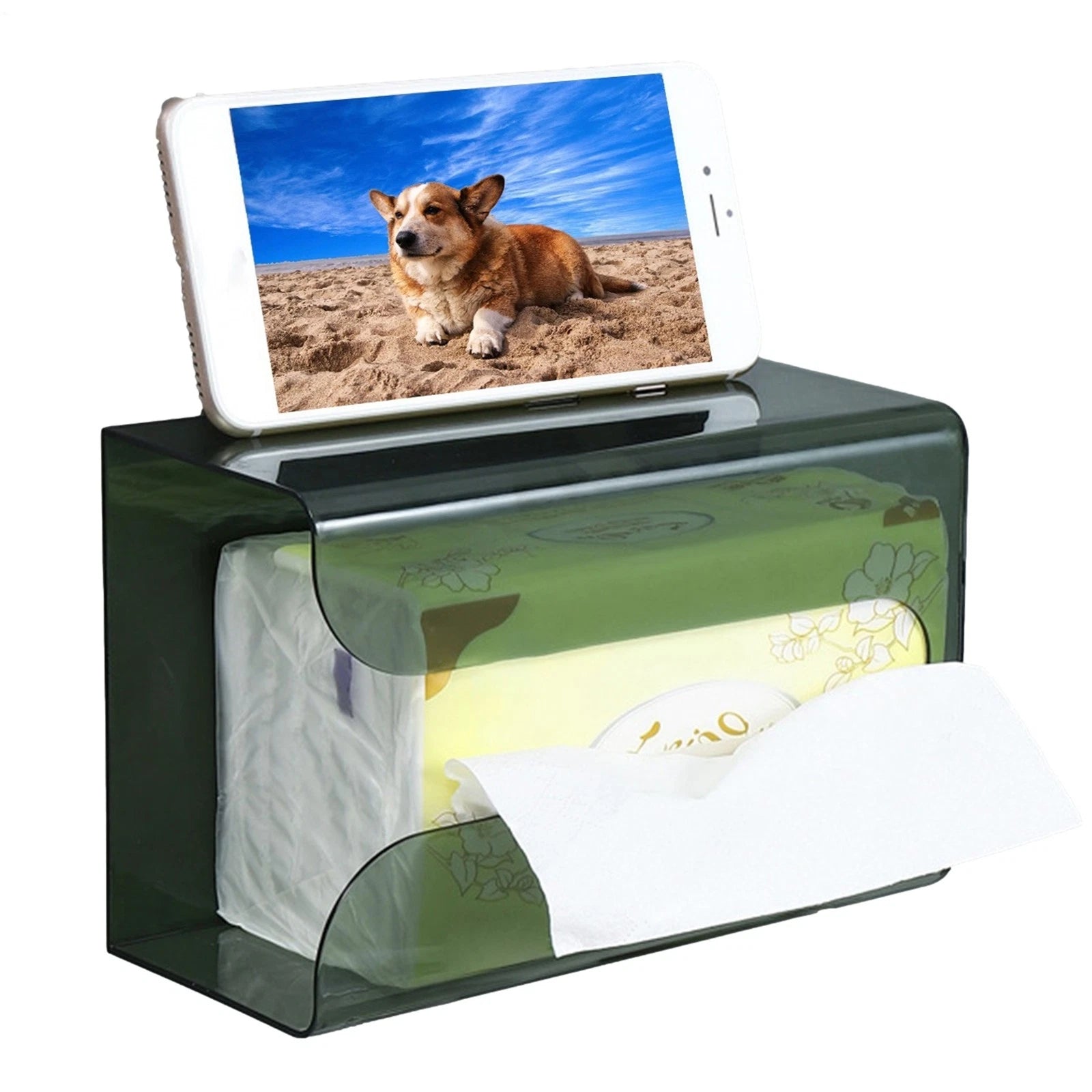 Wall Mounted Tissue Box Clear Napkin Paper Holder Rectangular Wall Tissue Holder | eBay