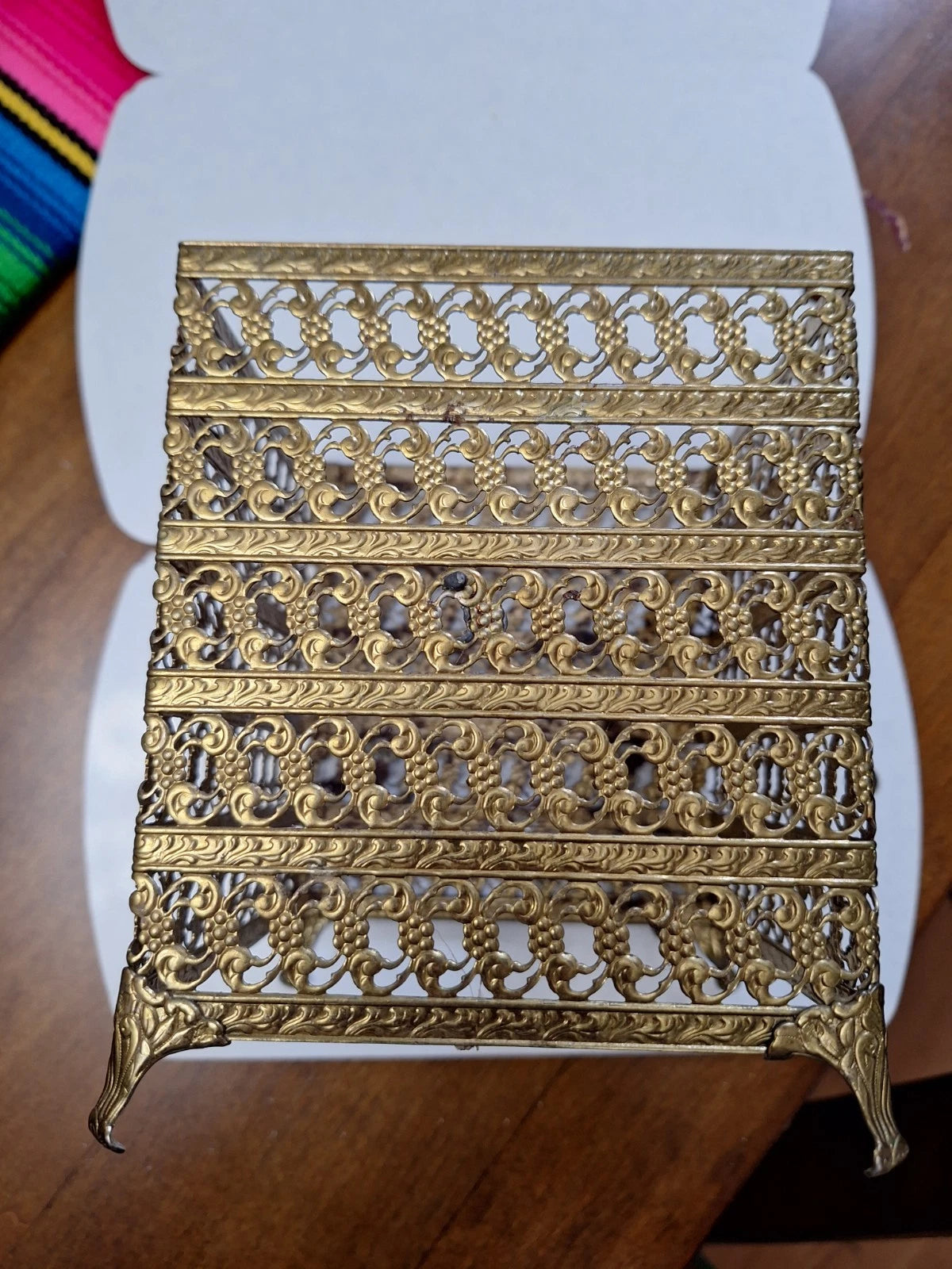 Vtg. Gold Brass Flower Hollywood Regency Tissue Box Cover~MCM Retro~1960's~#4065 | eBay