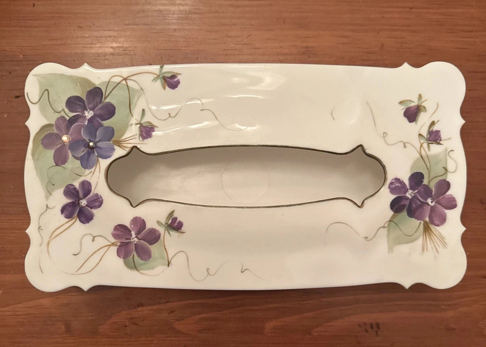 Vintage Schwarz Brothers Hinged Plastic Tissue Box - With Purple Flowers Violet | eBay