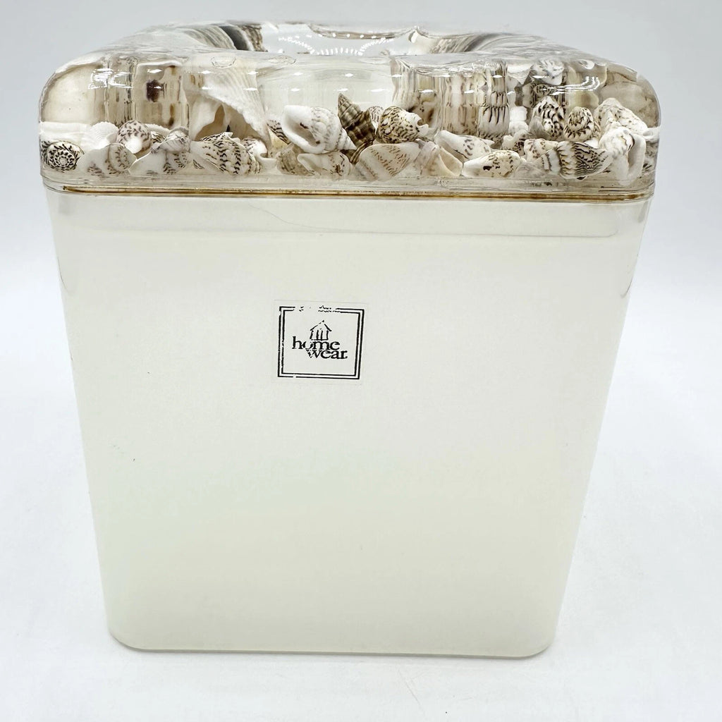 Acrylic Lucite Square Tissue Holder Floating Seashells Shells Vintage Box Cover | eBay