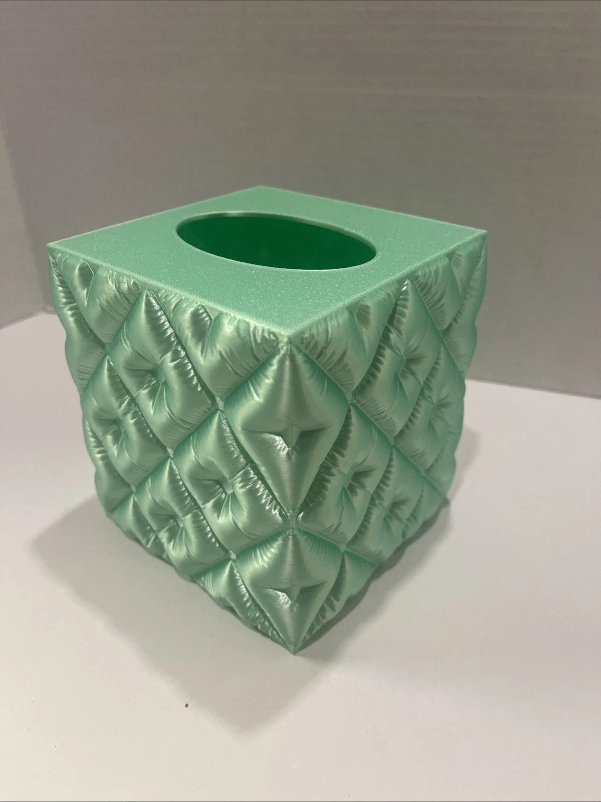 Tissue Box cover Holder Case Square Hard - Silk Green Color Shiny | eBay