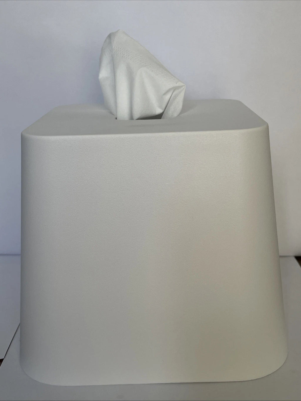 Facial Hand Tissue Box Cover, Square Holder White Storage Modern Sleek Bathroom | eBay