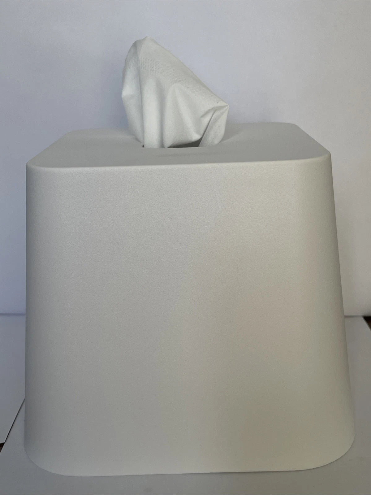 Facial Hand Tissue Box Cover, Square Holder White Storage Modern Sleek Bathroom | eBay