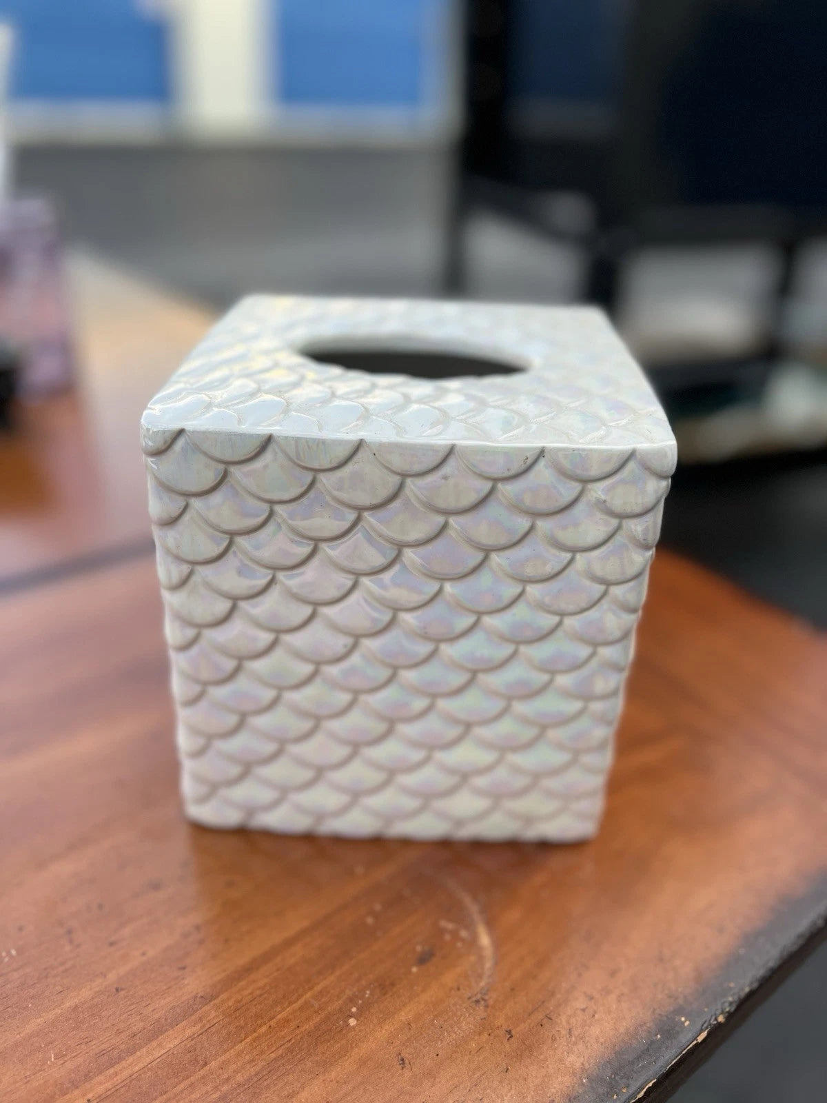 Ceramic Light Blue Square Tissue Box Cover | eBay