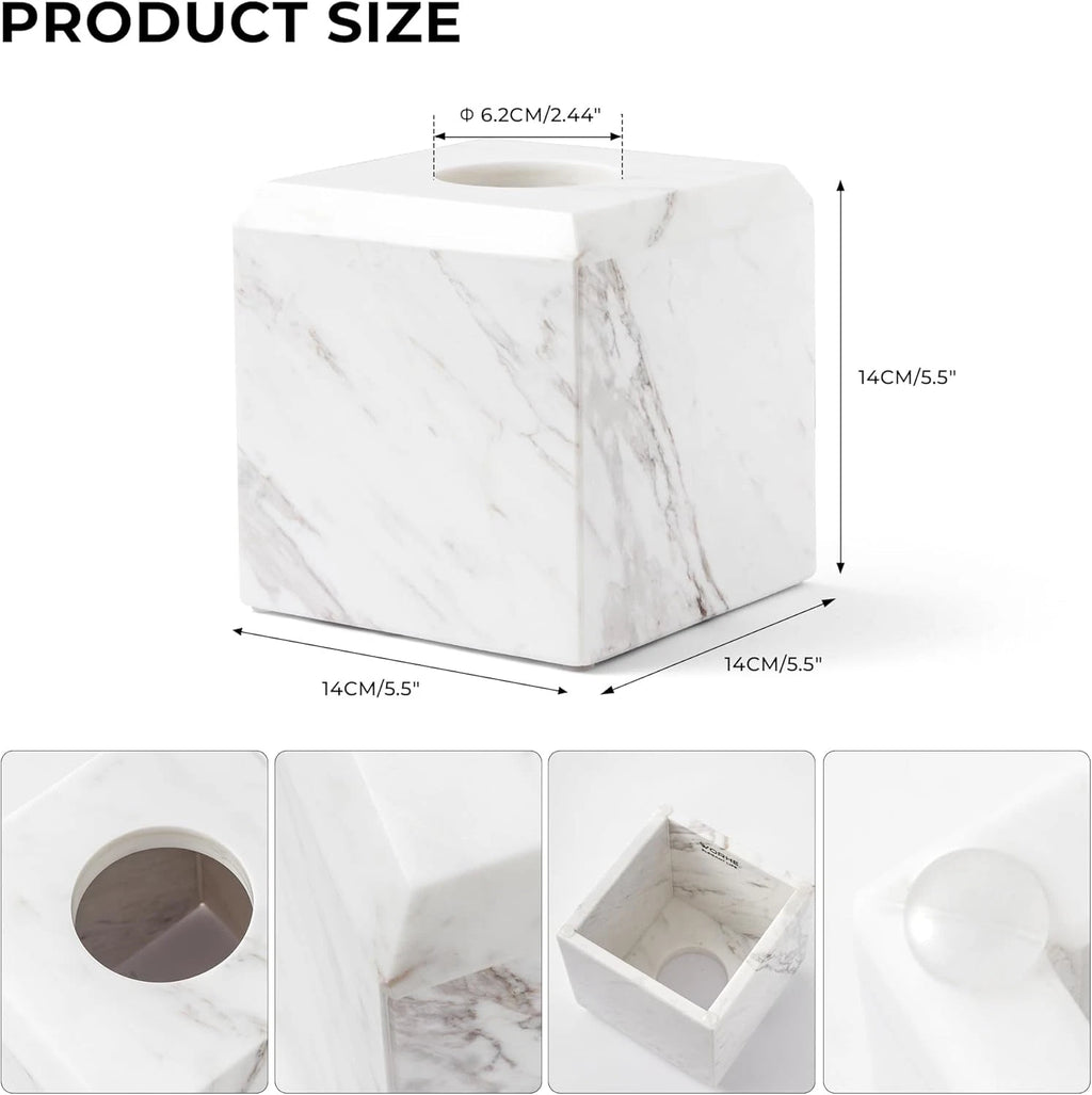 Tissue Box Cover Italy Natural Marble Heavy Duty Square Facial Toilet Paper Hold | eBay