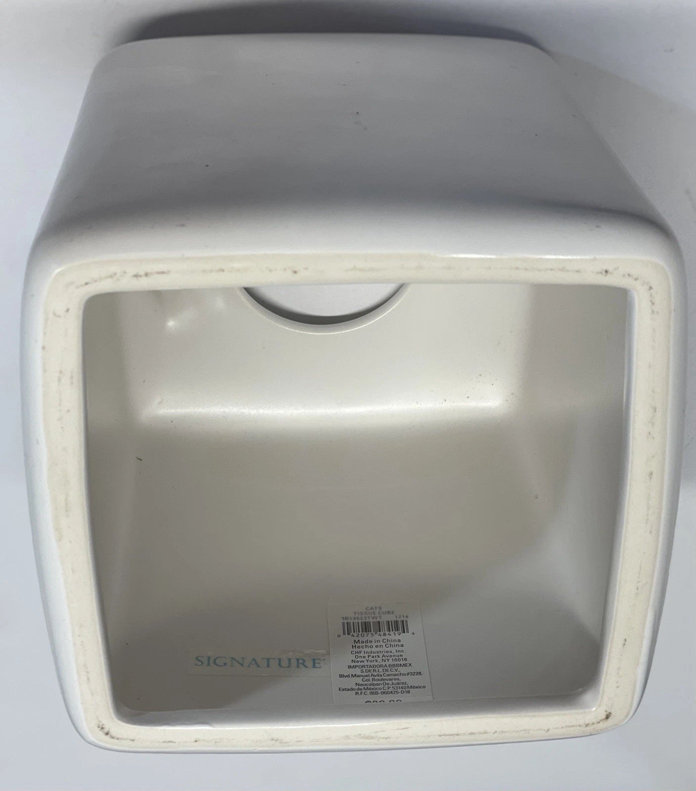 Cats Tissue Box Cover Cube White Sleeping Cat Ceramic Decor | eBay